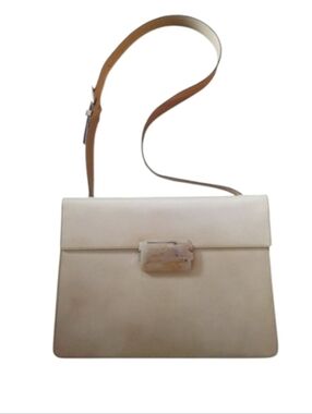 Prada Beige Patent Leather Shoulder Bag